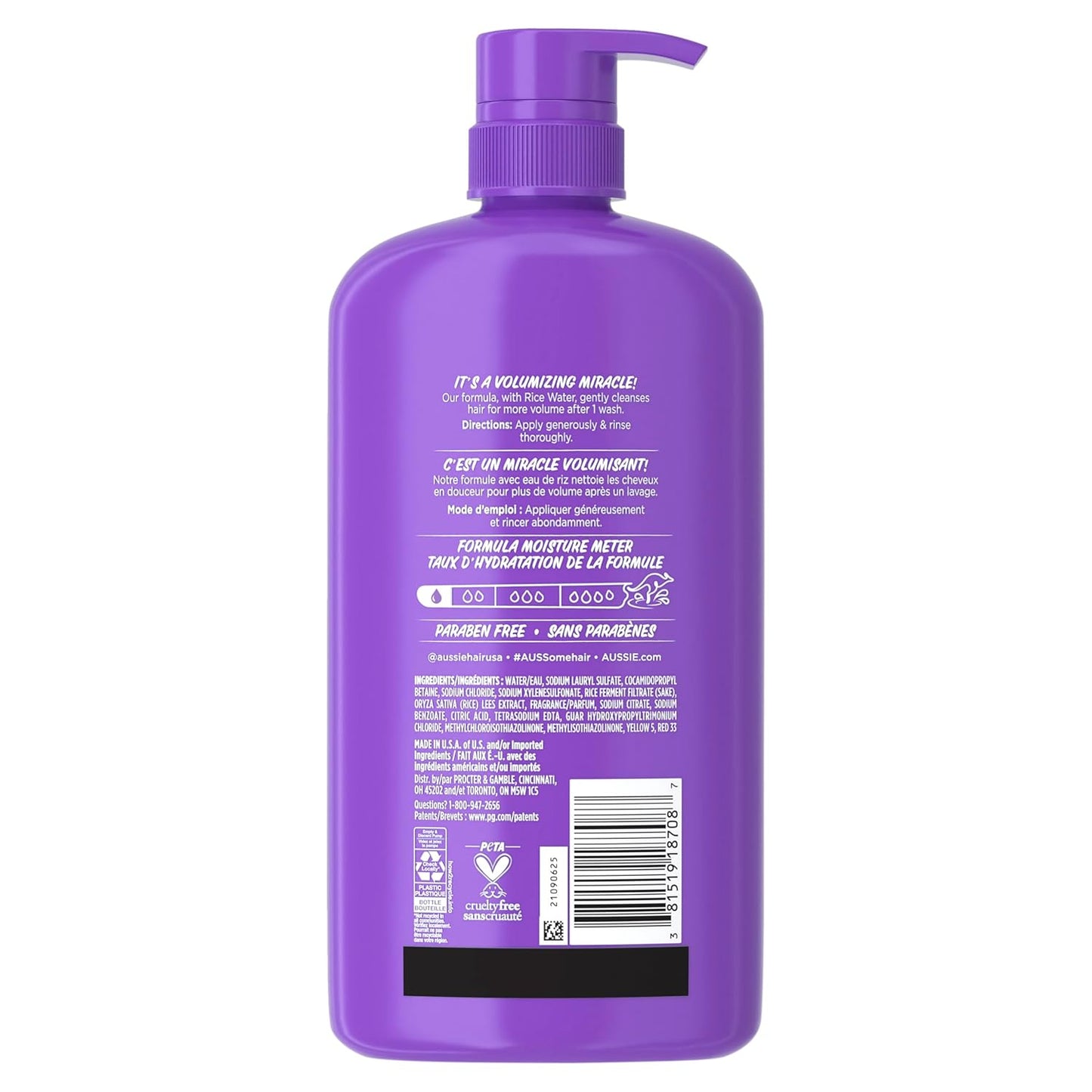 Aussie Miracle Volume Shampoo - Paraben-Free Volumizing Formula | 30.4 oz, 4-Pack