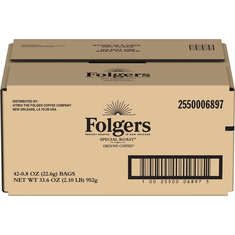 Folgers Special Roast Medium Roast Ground Coffee, 0.8 Ounce (Pack of 42)