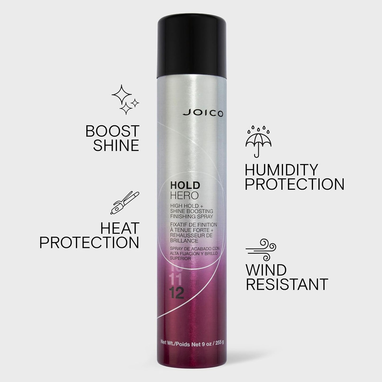 Joico Hold Hero Finishing Spray - High Hold & Shine Boost | Protects Against Heat & Humidity | 7-Day Hold