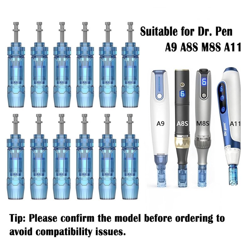 Microneedling Pen Replacement Cartridges - 36Pin for Dr Pen A9/A8S/M8S/A11 | 12 Pcs, 0.25mm