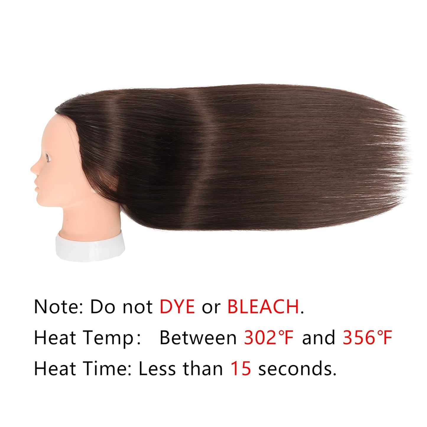 Mannequin Head - 26”-28” Real Hair Cosmetology Doll Head | Dark Brown Styling Manikin