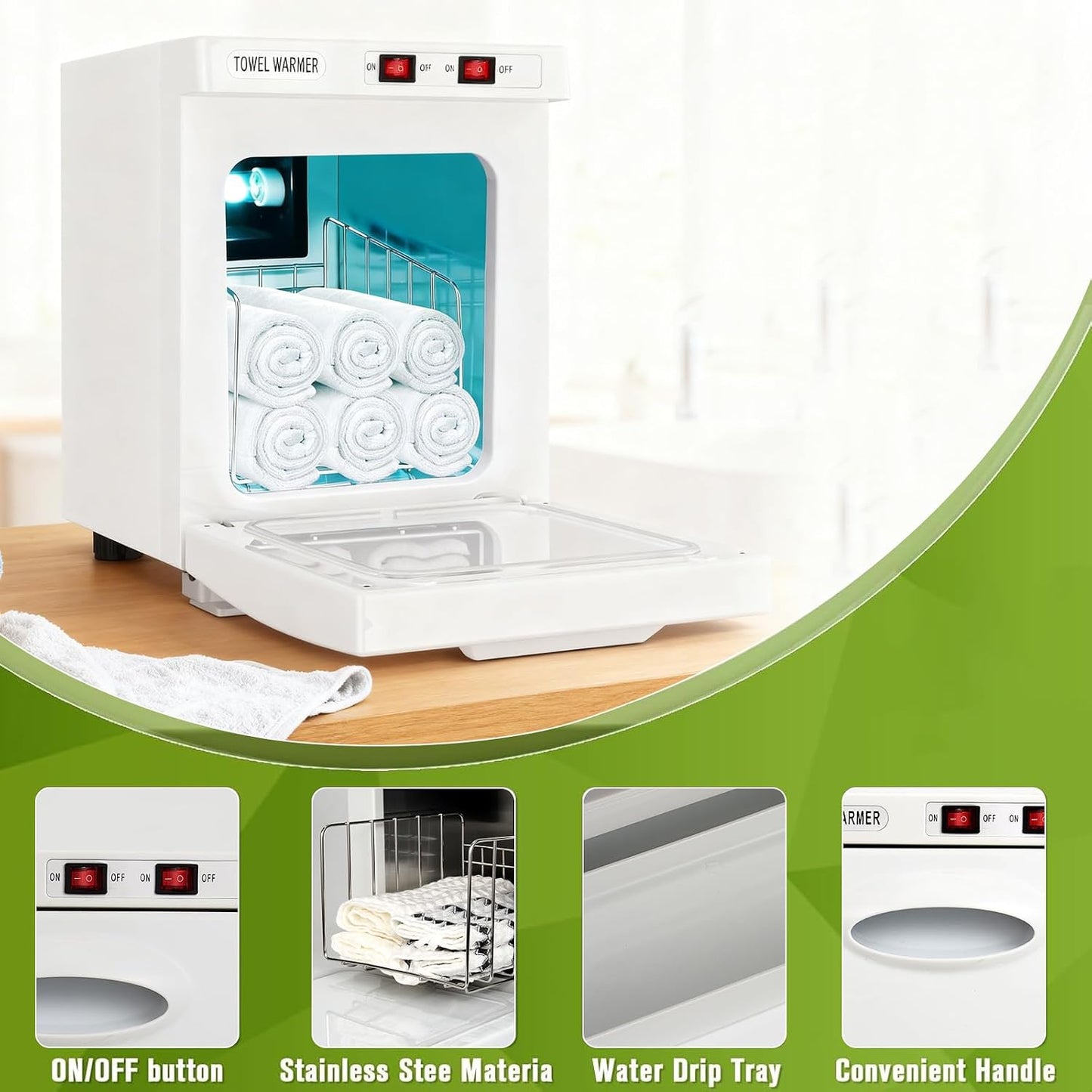 Hot Towel Warmer Cabinet - 5L Capacity with LED Temperature Display | Ideal for Spa, Salon, Home Use (White)