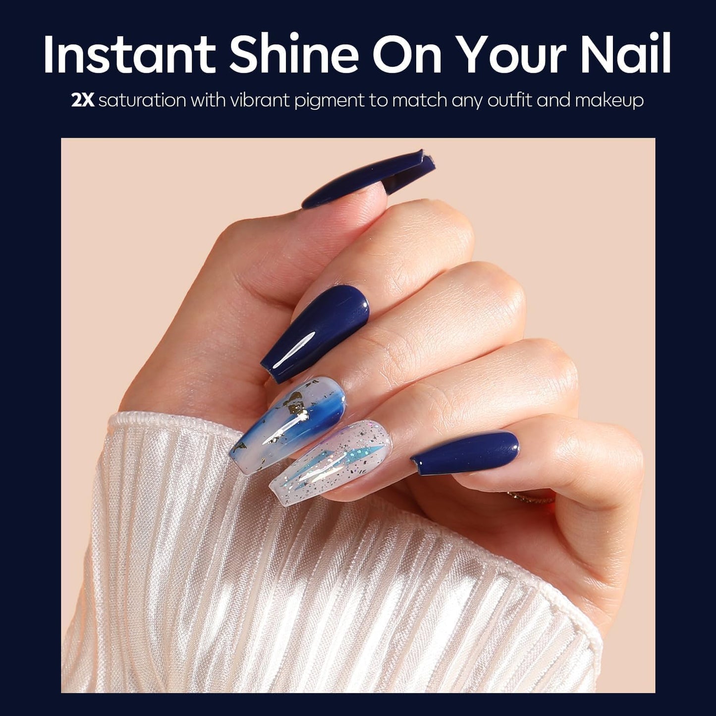 Blue Gel Nail Polish - Navy Blue Deep Color Soak Off for DIY Manicure Art | 15ML