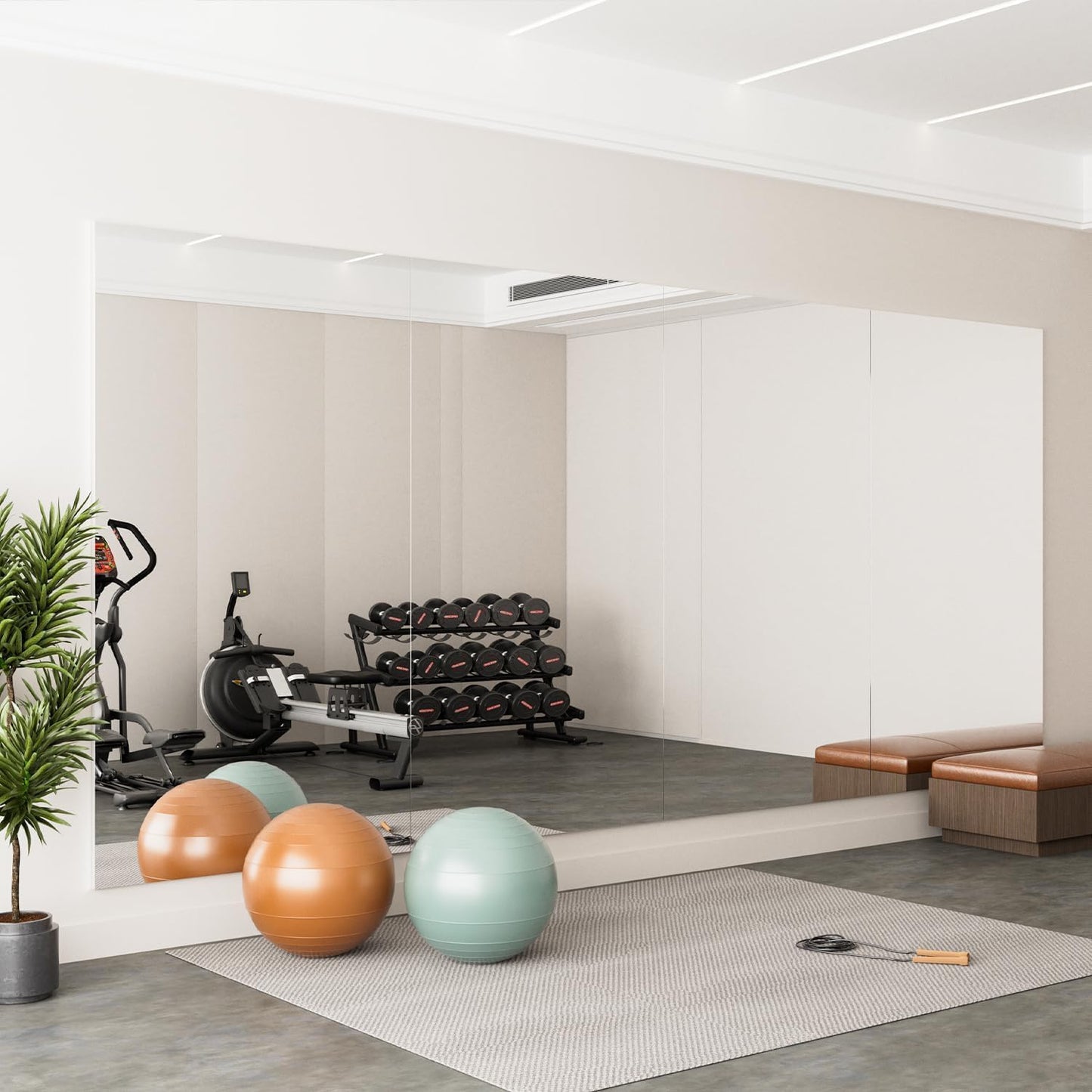 brisafe Gym Mirror, 75"x47" 4-Pack Shatterproof Nano Wall Mirror