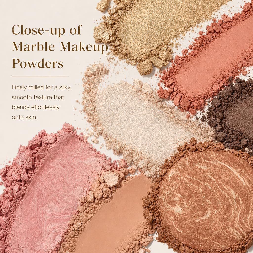 Ihuiniya 7 Colors Baked Makeup Palette, All in One Eyeshadow, Blush, Highlighter and Bronzer, Neutral Warm Tones, Natural Finish, Travel-Friendly Compact (PINK-7Color)
