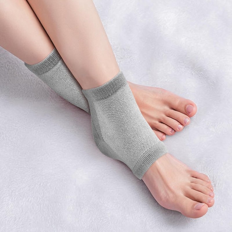 Toeless Moisturizing Socks for Women - Dry Cracked Heel Treatment | Silicone, One Size (3 Pairs)