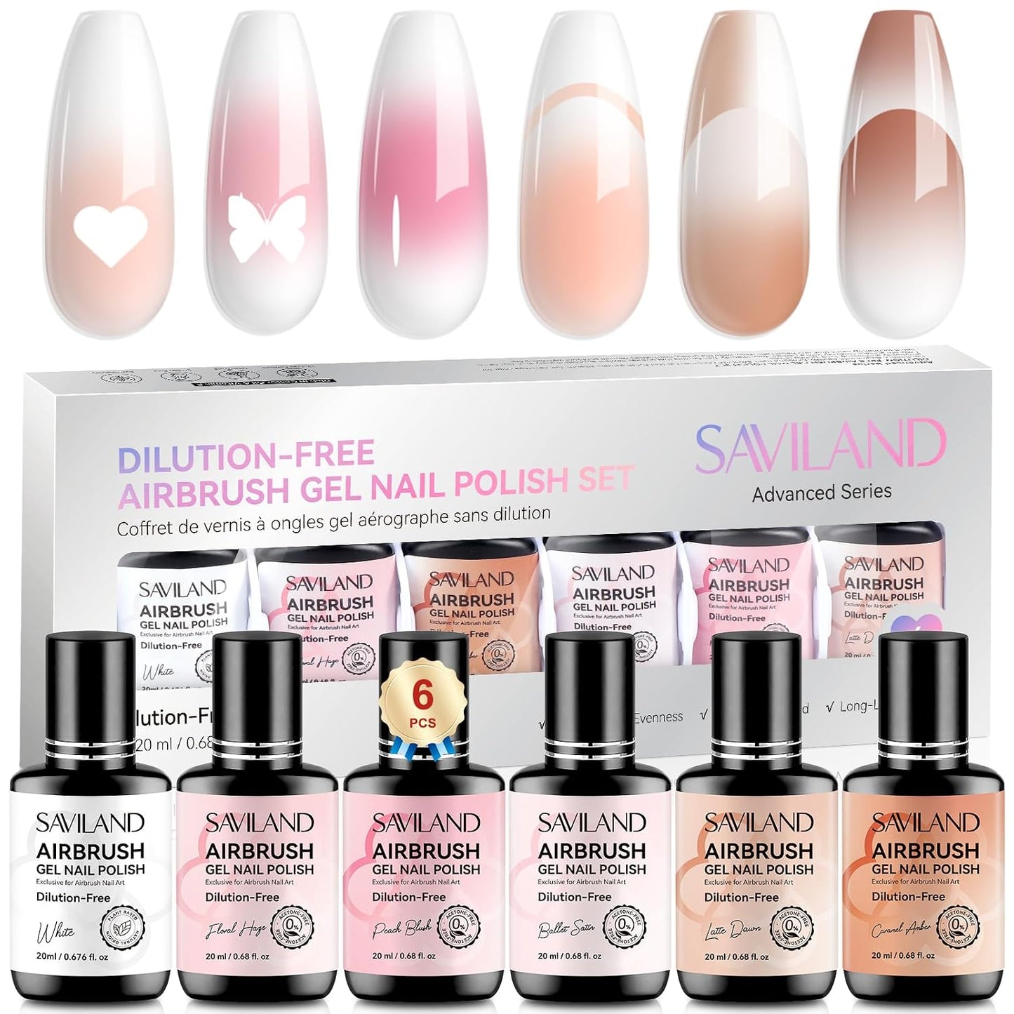 Airbrush Gel Nail Polish - Hema-Free Colorful 12-Color Set | 15ml Non-Acetone for DIY Salon & Party Nail Art