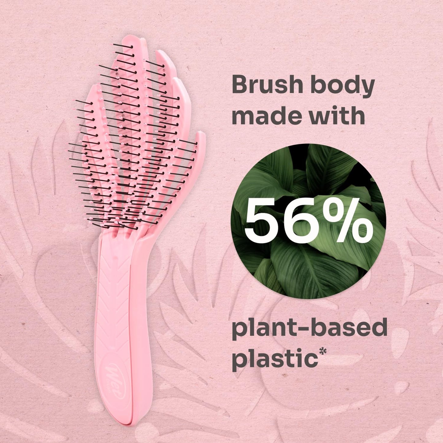 Wet Brush Go Green Curl Detangler Hair Brush - Pale Pink IntelliFlex Bristles for Easy Tangle Removal | Ideal for Curly Hair