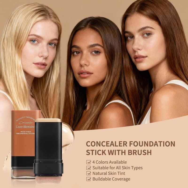 Full Coverage Foundation Stick - Water Resistant & Lightweight Makeup | Buildable Concealer for All Skin Tones