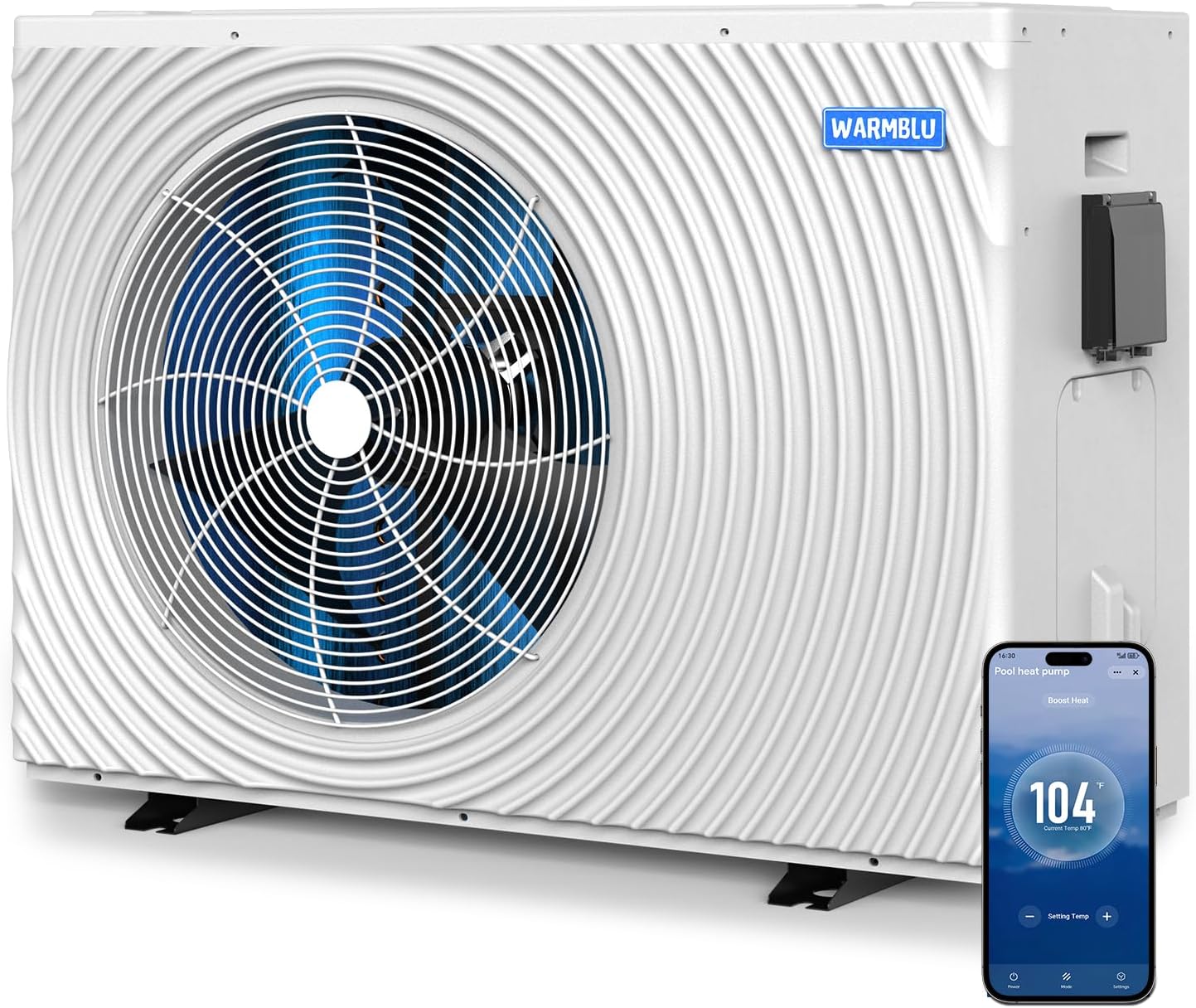 H5 Swimming Pool Heat Pump - 18,000 BTU | High Efficiency, Smart WiFi Control, 5,000 Gal Capacity