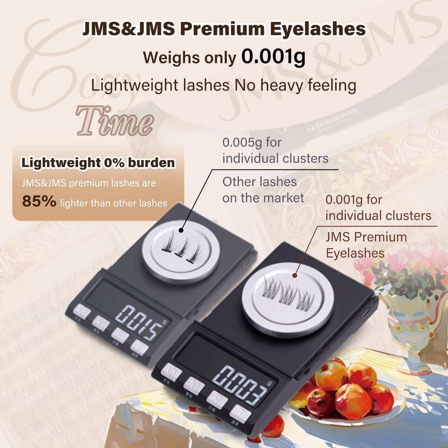 JMS&JMS Natural Lash Clusters Invisible Band Wispy Lashes for Beginner