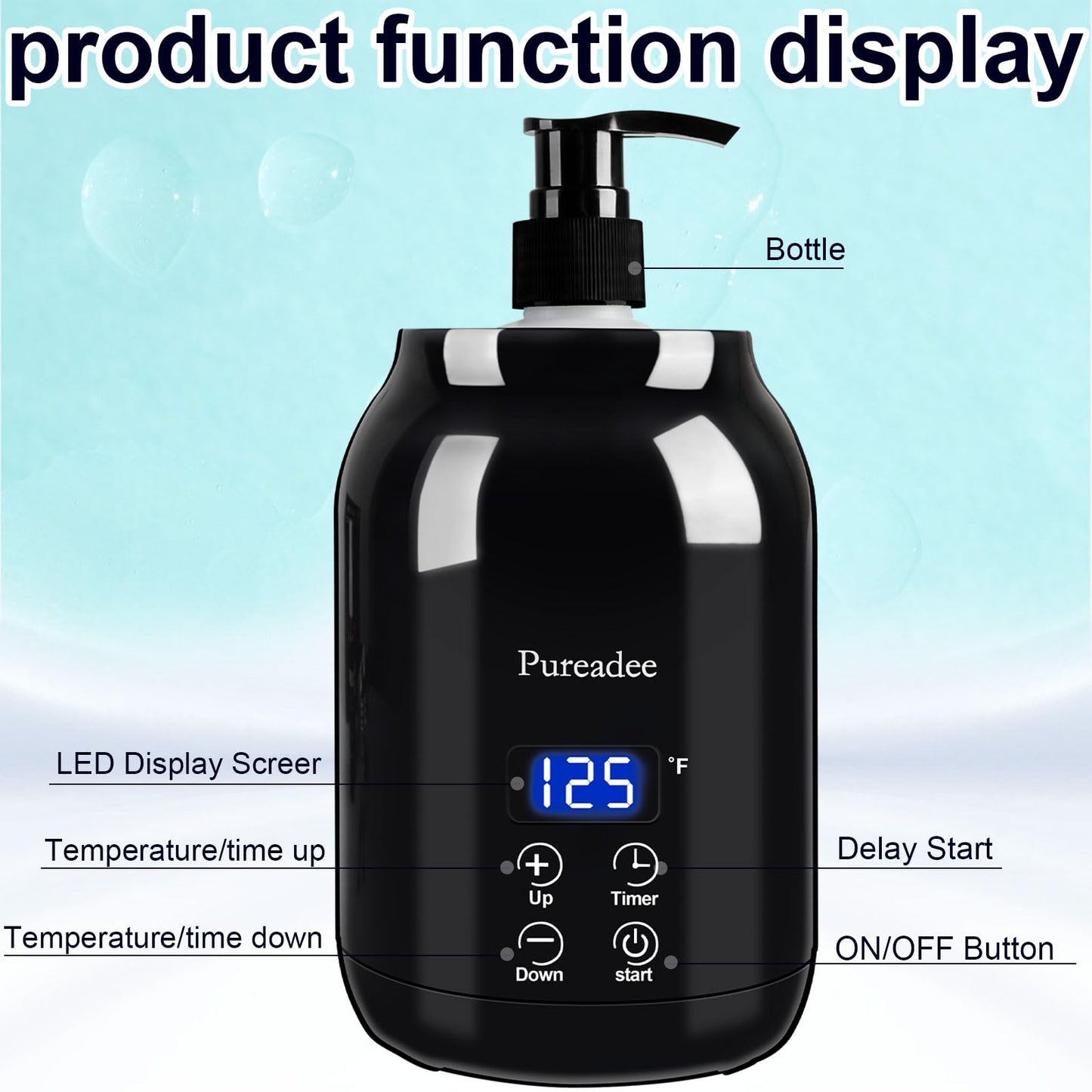 Massage Oil Warmer, Massage Oil Warmer for Massage Therapy, Oil Warmer for Massage for Salon, Barber Shops, Home, with Two Oil Bottle Dispenser