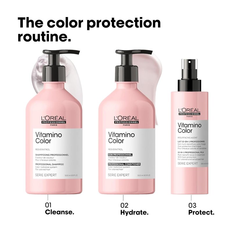 L'Oreal Professionnel Vitamino Color Shampoo - Protects Hair Color, Prevents Damage & Enhances Shine | 300ml