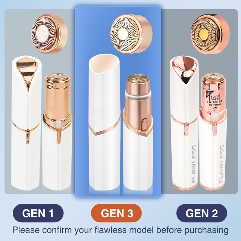 Dealswin Replacement Heads Generation 3 for New Flawless Finishing Touch Facial Hair Remover, Upgraded Gen 3 Replacement Blades for Flawless Razor, 2 Pack (2)