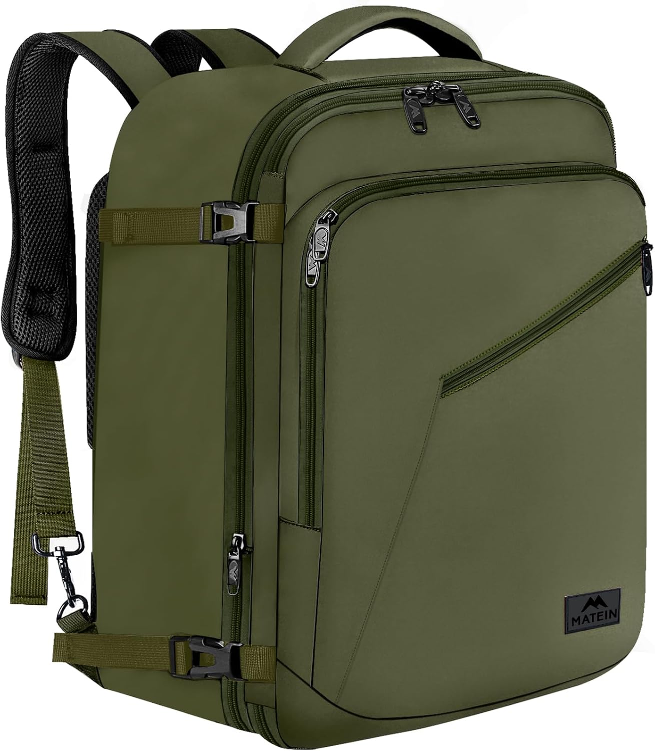 MATEIN Extra Large Carry-On Backpack - Expandable Airplane Approved Travel Bag for Men & Women | Water-Resistant 40L, Black