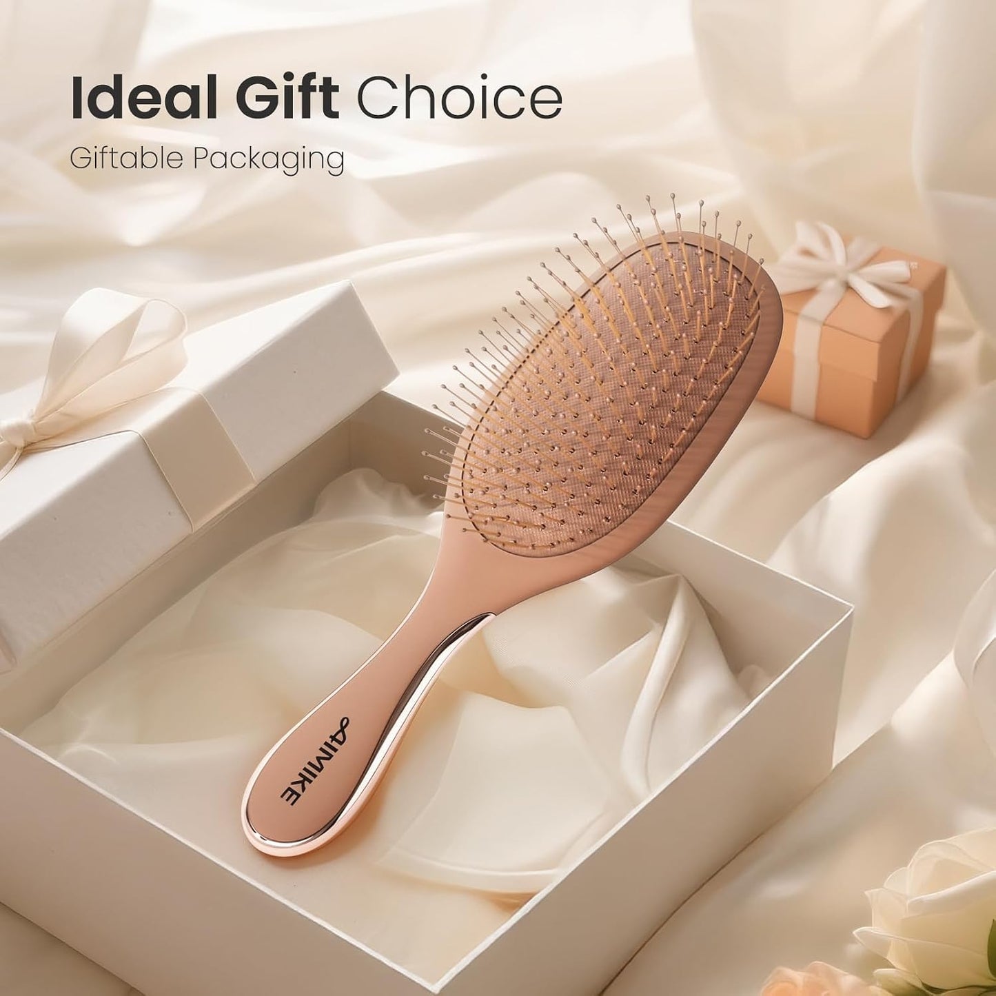 Mocha Mousse Detangler Brush - Pain-Free Hair Detangling with Ultra-Soft FlexGlide Bristles | Ideal for Thin Fine Hair
