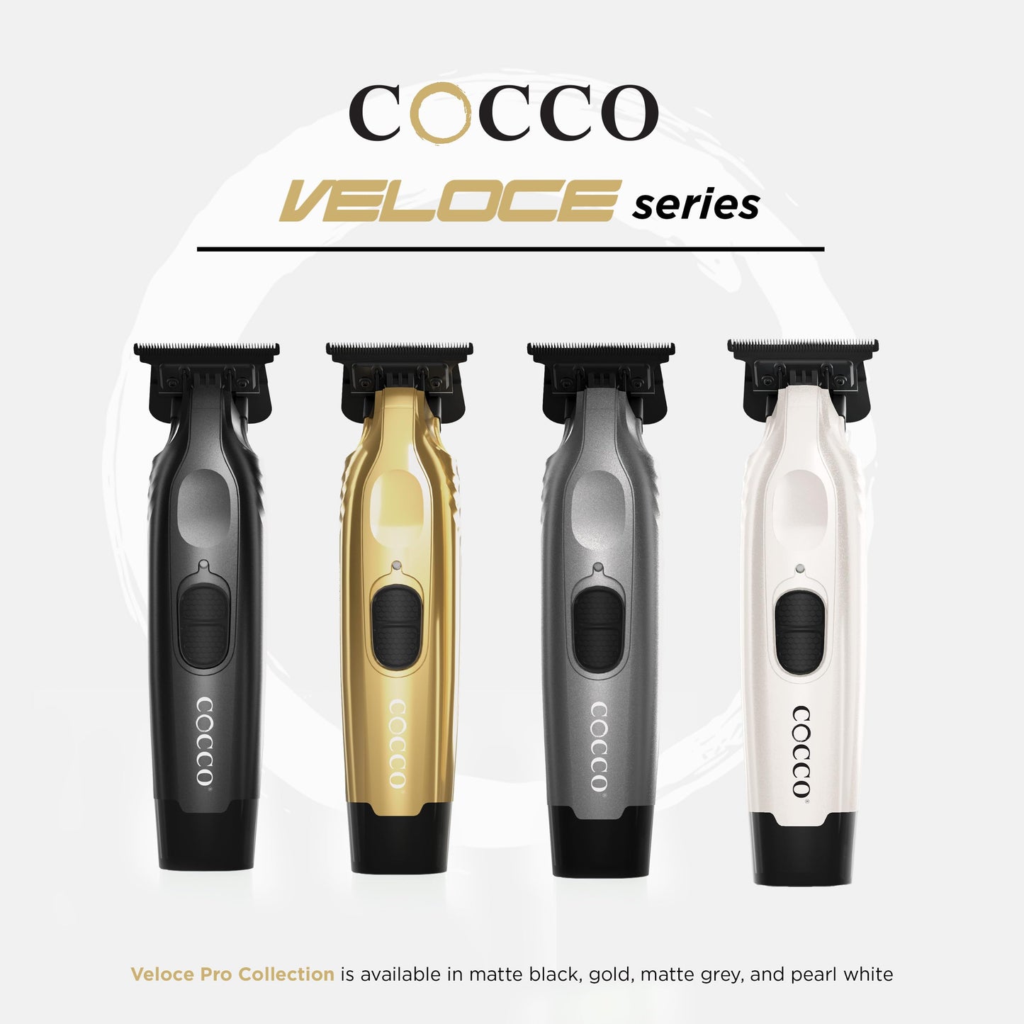 Cocco Veloce Pro Trimmer, Digital Gap Ambassador DLC Blade Edger, High-Torque Brushless BLDC Motor, Cordless, All-Metal Design, Lithium-Ion Battery, Charging Base Included, Gold