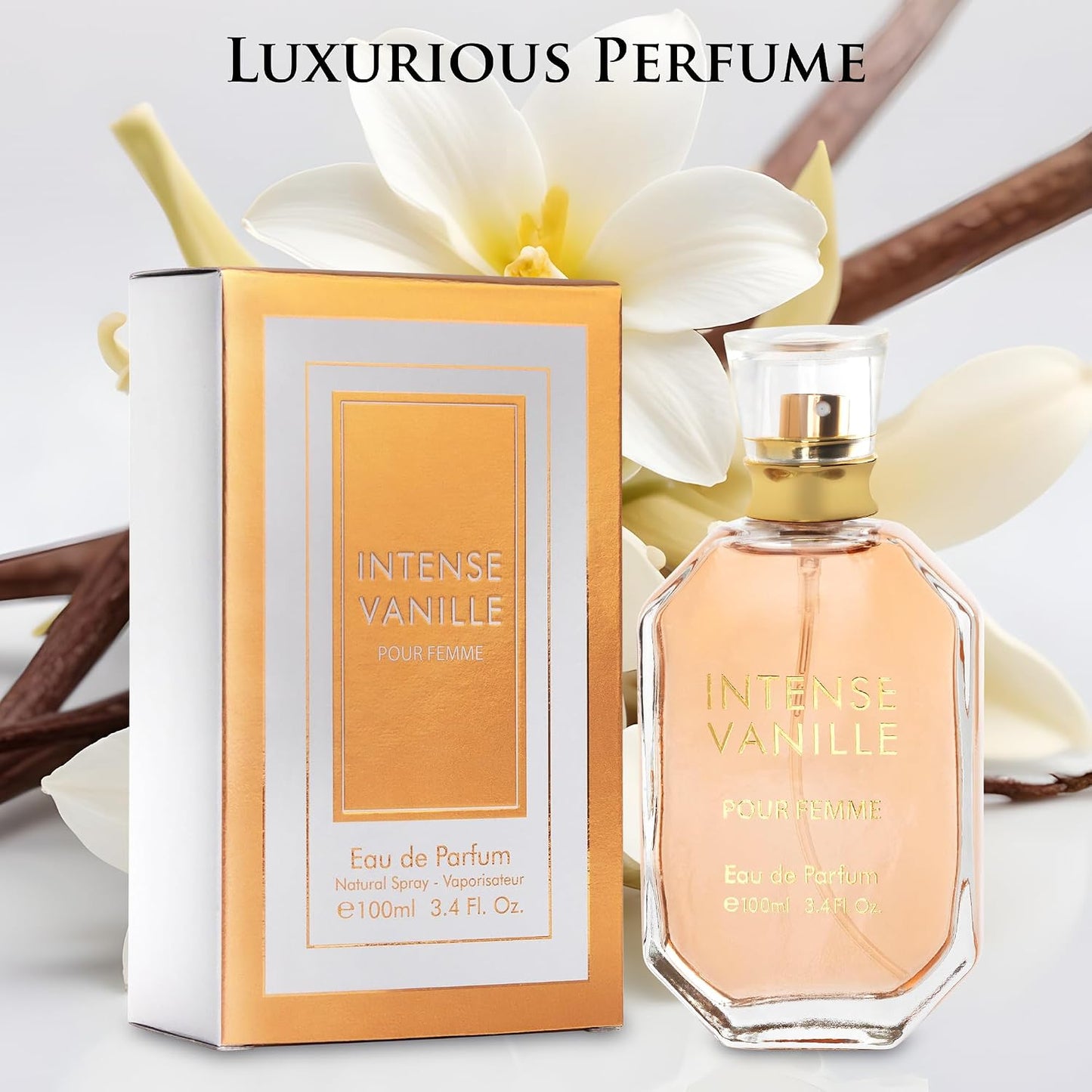 Intense Vanille Women's Perfume - Oriental Gourmand Fragrance with Vanilla Orchid & Jasmine | Notes of Amber & Musk