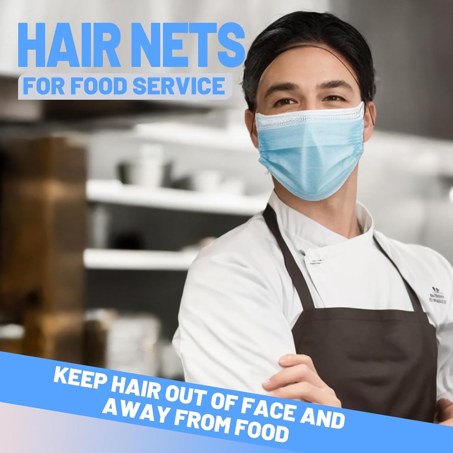 Black Hair Nets - 60 Pcs Invisible Nylon Hairnets for Food Service Workers | 24-Inch Size for Men & Women