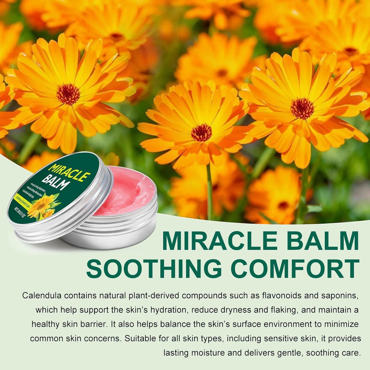 Arnica & Calendula Miracle Balm - Non-Greasy Muscle Rub for Back, Neck & Shoulders | 1 OZ (30G)