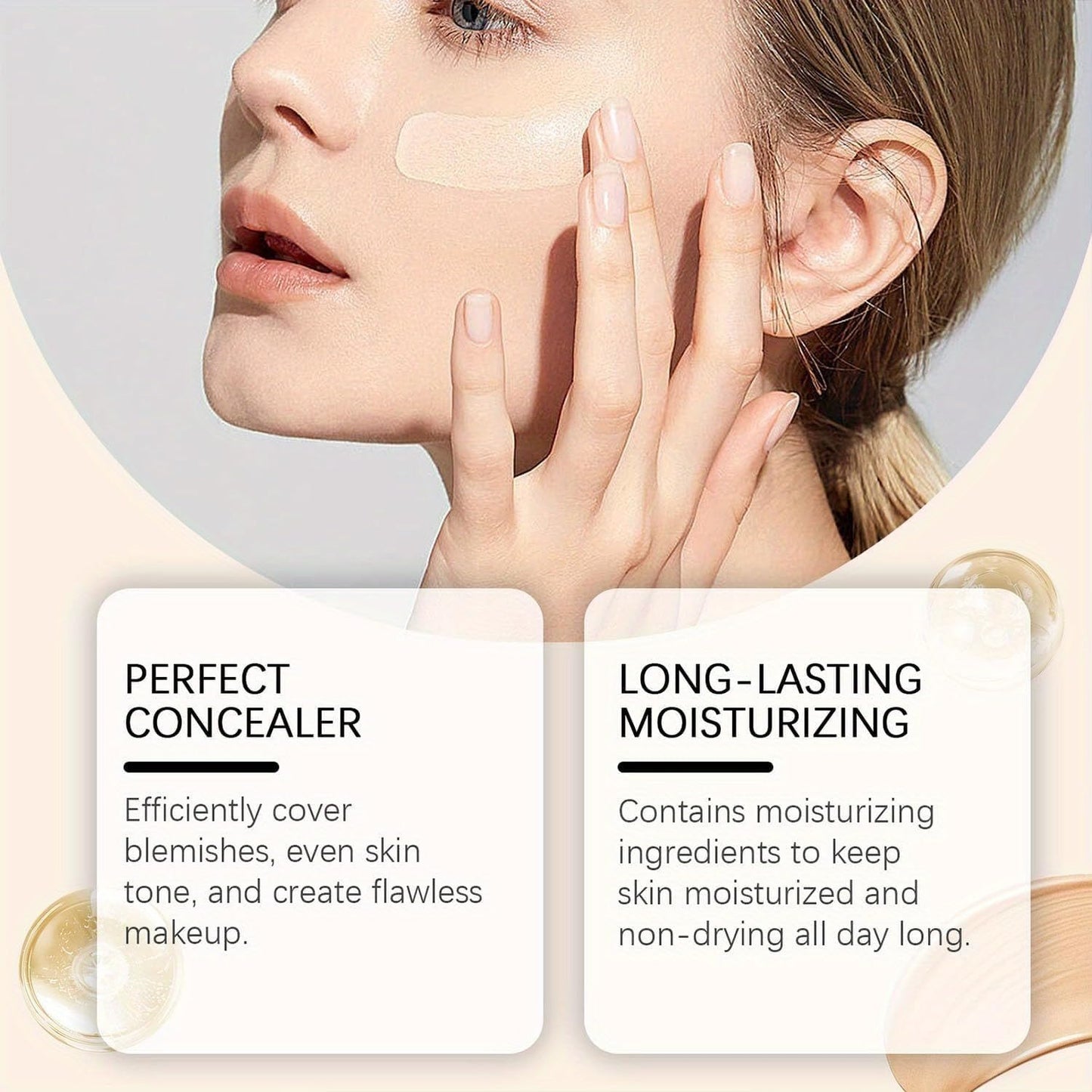 BARUBT 4 in 1 Color Changing Foundation with SPF 50 - Moisturizing Medium-Full Coverage Concealer, Medium Spectrum Foundation Cream, Long-Lasting Lightweight Makeup Liquid