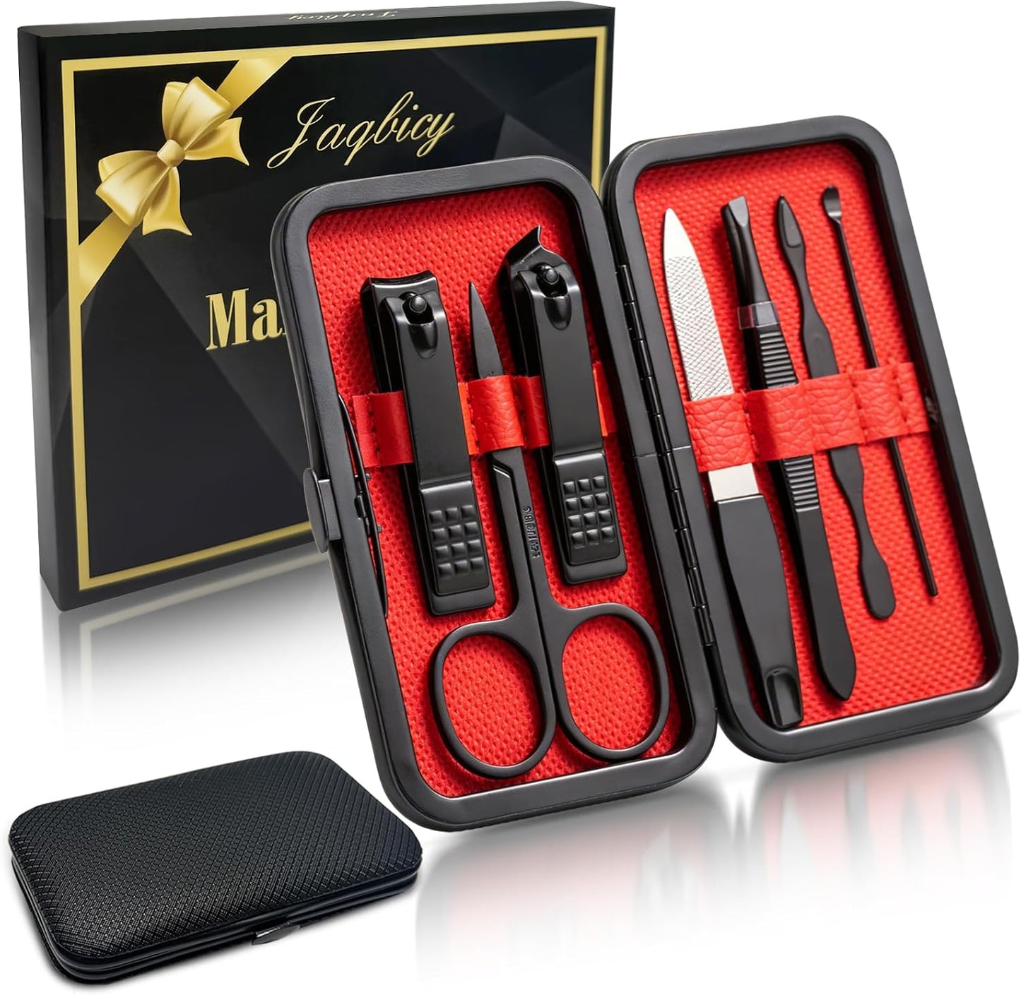 Manicure Set Grooming Kit - Nail Clippers with Travel Case | Perfect Father's Day Gift for Dad