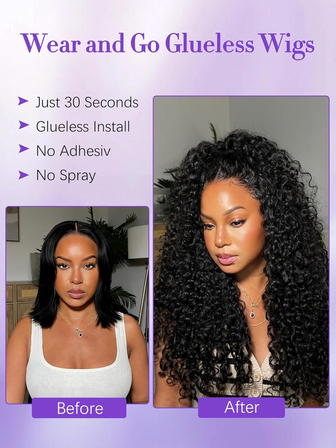 Burmese Curly Half Wig - 22 Inch 180% Density Human Hair | Glueless Drawstring Design for Easy Wear