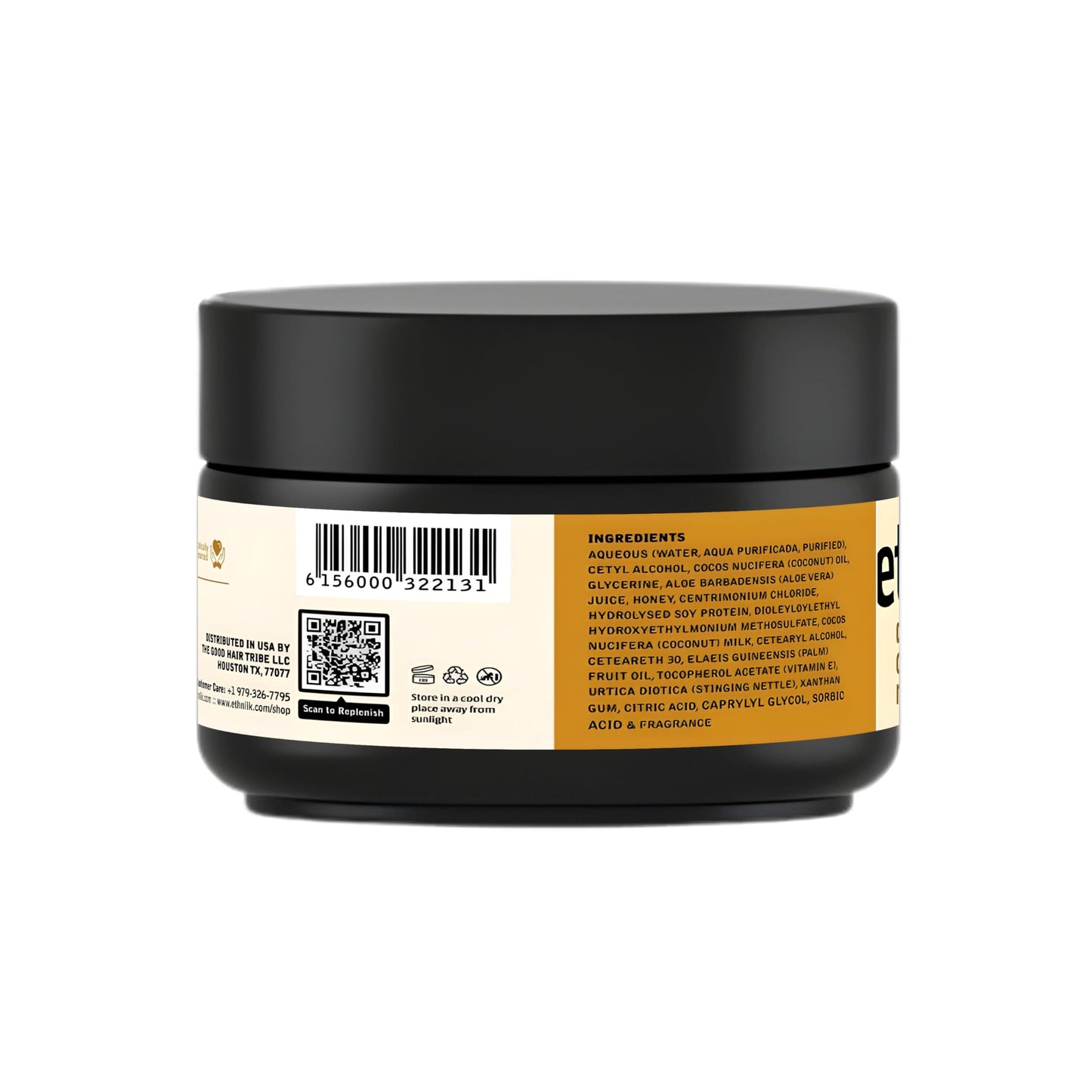 ETHNIIK Deep Conditioning Masque – Intense Hair Treatment for Dry & Damaged Hair | Revitalizes, Softens & Adds Shine | With Coconut Oil, Aloe Vera, Honey & Vitamin E – 10.1 fl.oz