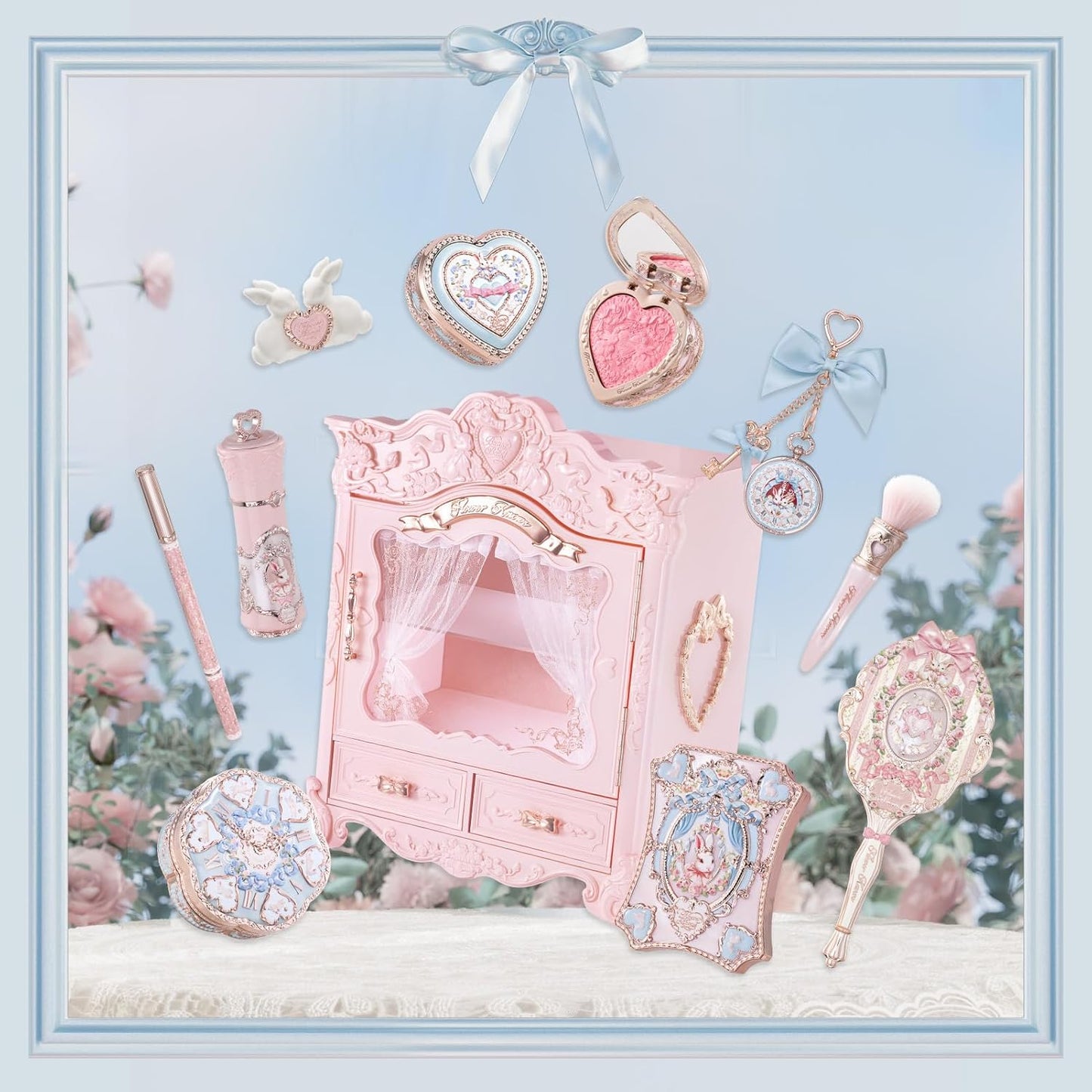 Bunny Garden All-In-One Makeup Kit - Full Cosmetics Set for Easter & Birthdays | Cushion Cream Foundation N02