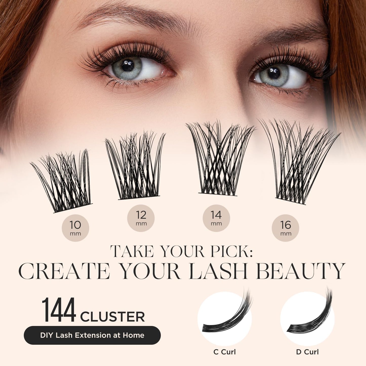 PopUp Lash Clusters, DIY Eyelash Extensions Mega Volume Individual Lashes Eyelash Clusters Extensions Wispy Lashes Cluster DIY at Home(703)