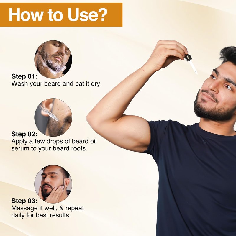 NOURISH MANTRA - Advanced Beard Growth Oil Serum | Made with Redensyl, Capilia Longa, Argan Oil, Vitamin E and Jojoba Oil for Fuller, Thicker & Healthier Beard Growth | Beard Oil Serum For Men | 30 ml