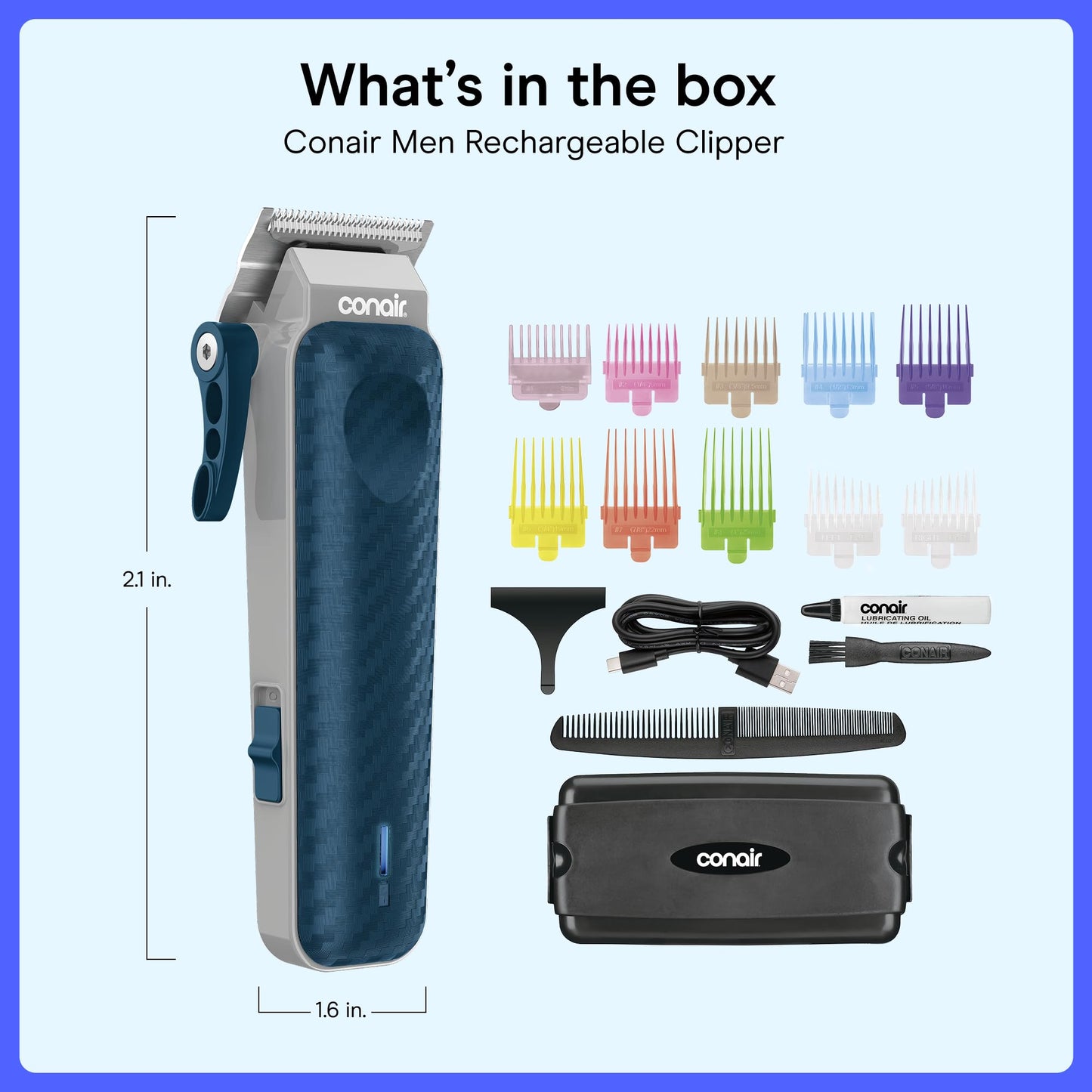 Conair Men Lithium-Ion Rechargeable Hair Clipper 17-Piece Kit