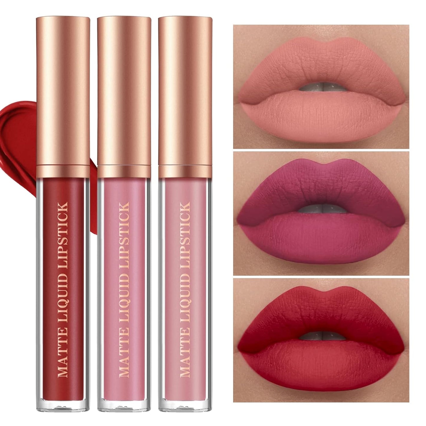 Matte Liquid Lipstick Set - 12Pcs Velvety Nude Lip Stain & Liner | Waterproof Long Wear Makeup Gift Set