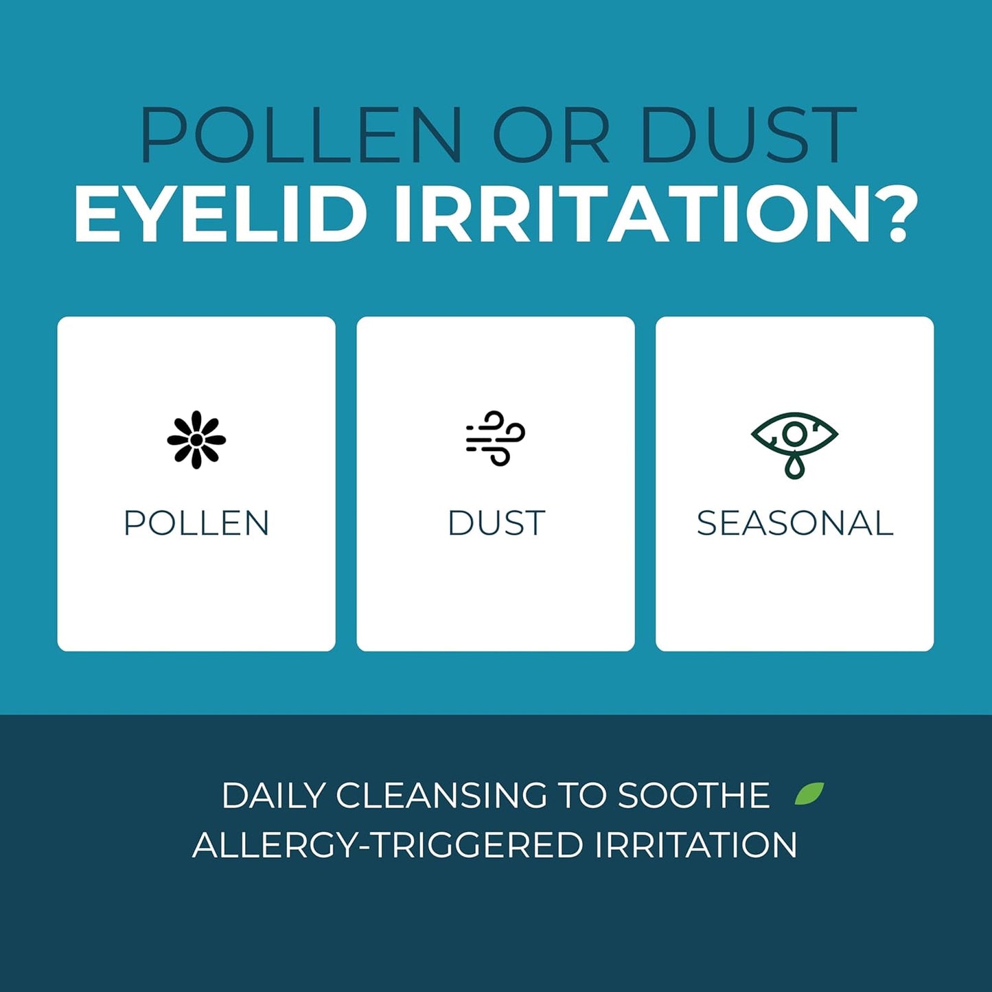 NOVEHA Allergy Relief Eyelid Wipes - 60 Pre-Moistened Hypoallergenic Pads for Itchiness & Redness | Soothe & Clean Eyes
