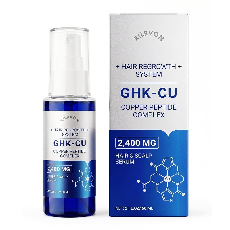 Copper Peptides Hair Growth Serum - GHK-Cu 4% Peptide Spray for Thicker, Fuller Hair | 2 Fl Oz