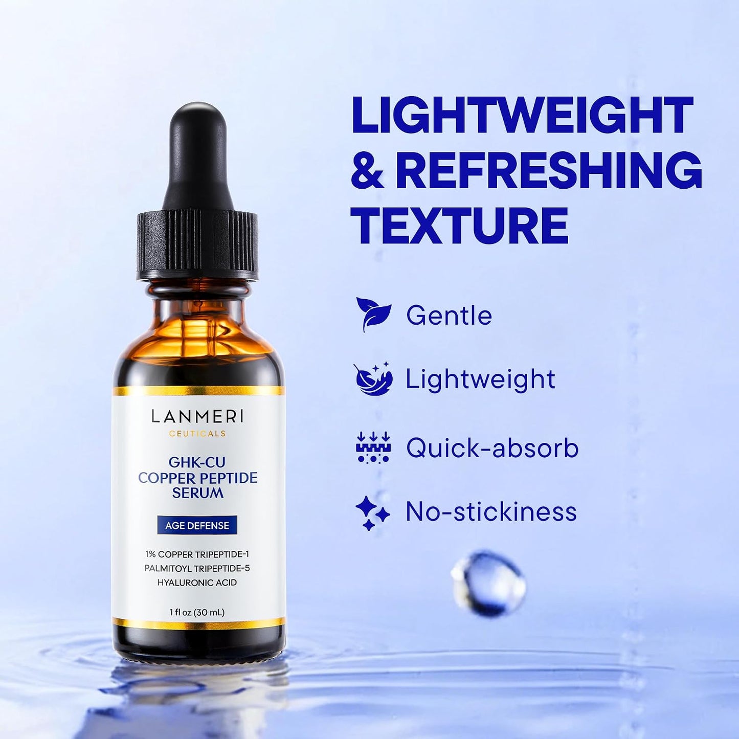 Copper Peptide Serum for Face | 1% GHK-Cu Anti-Aging Formula to Smooth Fine Lines & Boost Collagen - 30ml