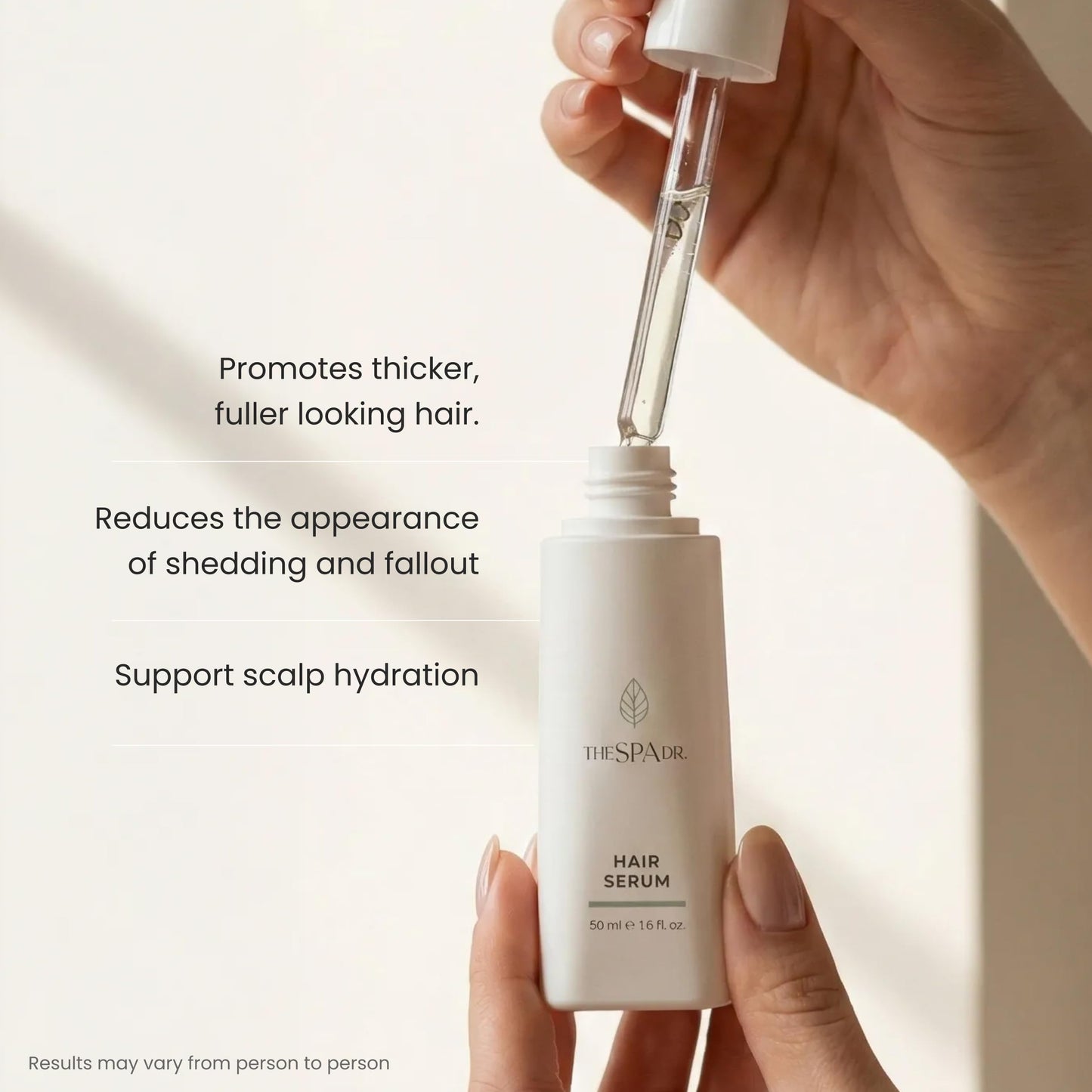 The Spa Dr. Hair Serum - Clean Hair Thickening Serum with Red Clover and Pea Sprout Extracts and Peptides - 1.5 Fl. Oz.