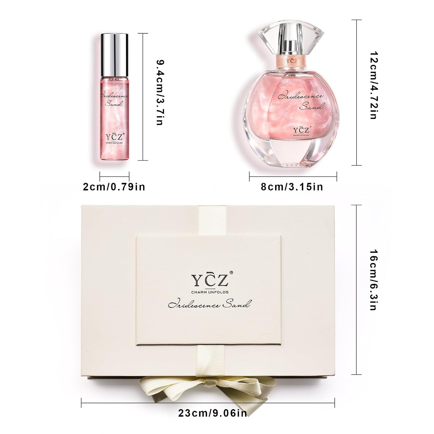 Golden Sands Women's Perfume Gift Set - 3-Piece Floral Oriental Fragrance with Grapefruit & Rose Notes | Elegant Gift Box, Long-Lasting Sillage