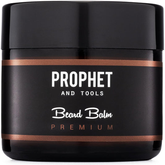Prophet and Tools Organic Beard Balm - 12-Hour Hold for Styling, Enhances Thicker Beard Appearance, Moisturizes & Relieves Itch, Reduces Flaking, Suitable for All Hair Types - 2.1 oz