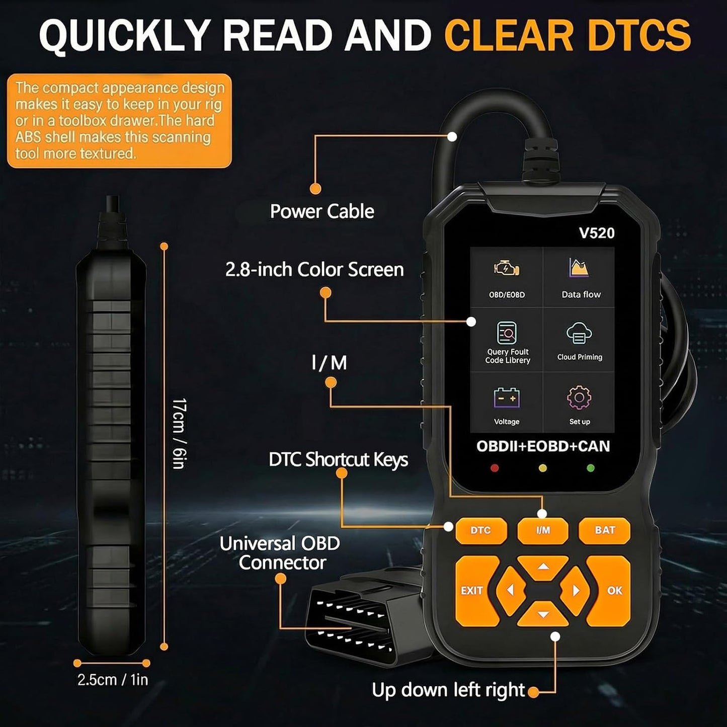 OBD2 Auto Diagnostic Scanner - Live Data Stream & Code Reader | Works with All 1996+ OBDII Vehicles
