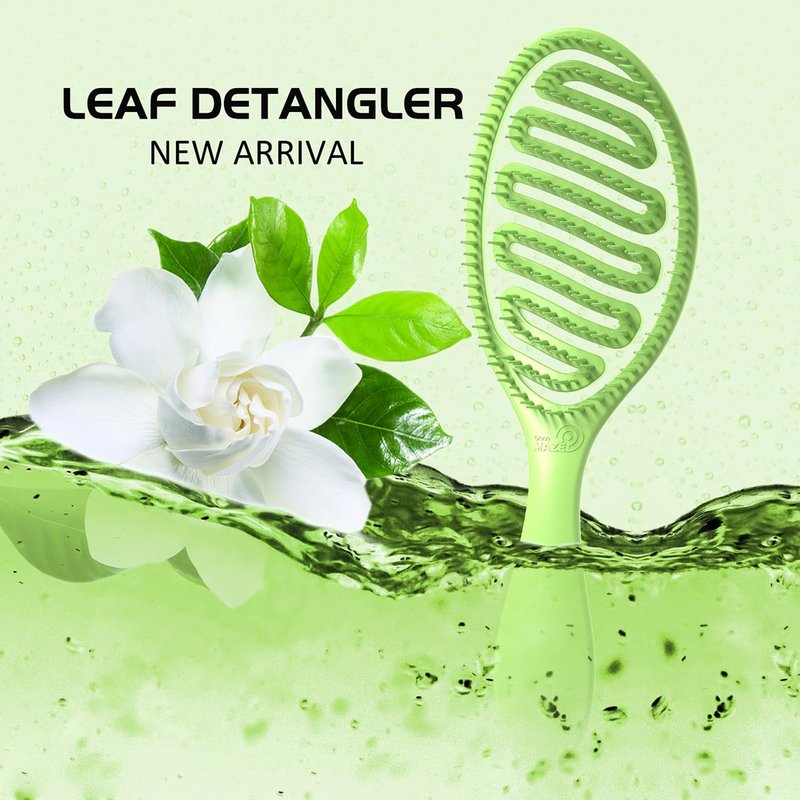 Detangling Hair Brush for Curly Hair - Scented Wet Vented Brush | Green Color