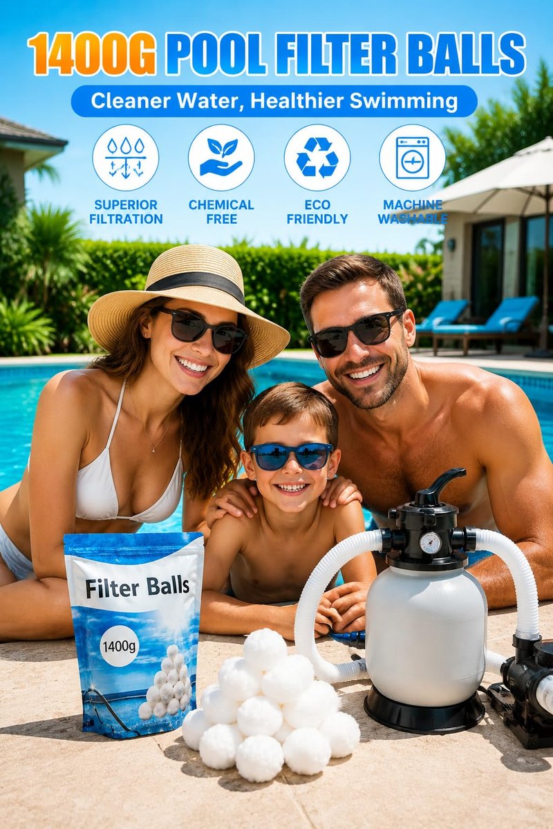 LYQC 3 lbs Pool Filter Balls Eco-Friendly Fiber Filter Media for Swimming Pool Sand Filters (Equals 50kg/100lbs Pool Filter Sand) (3, Pounds)