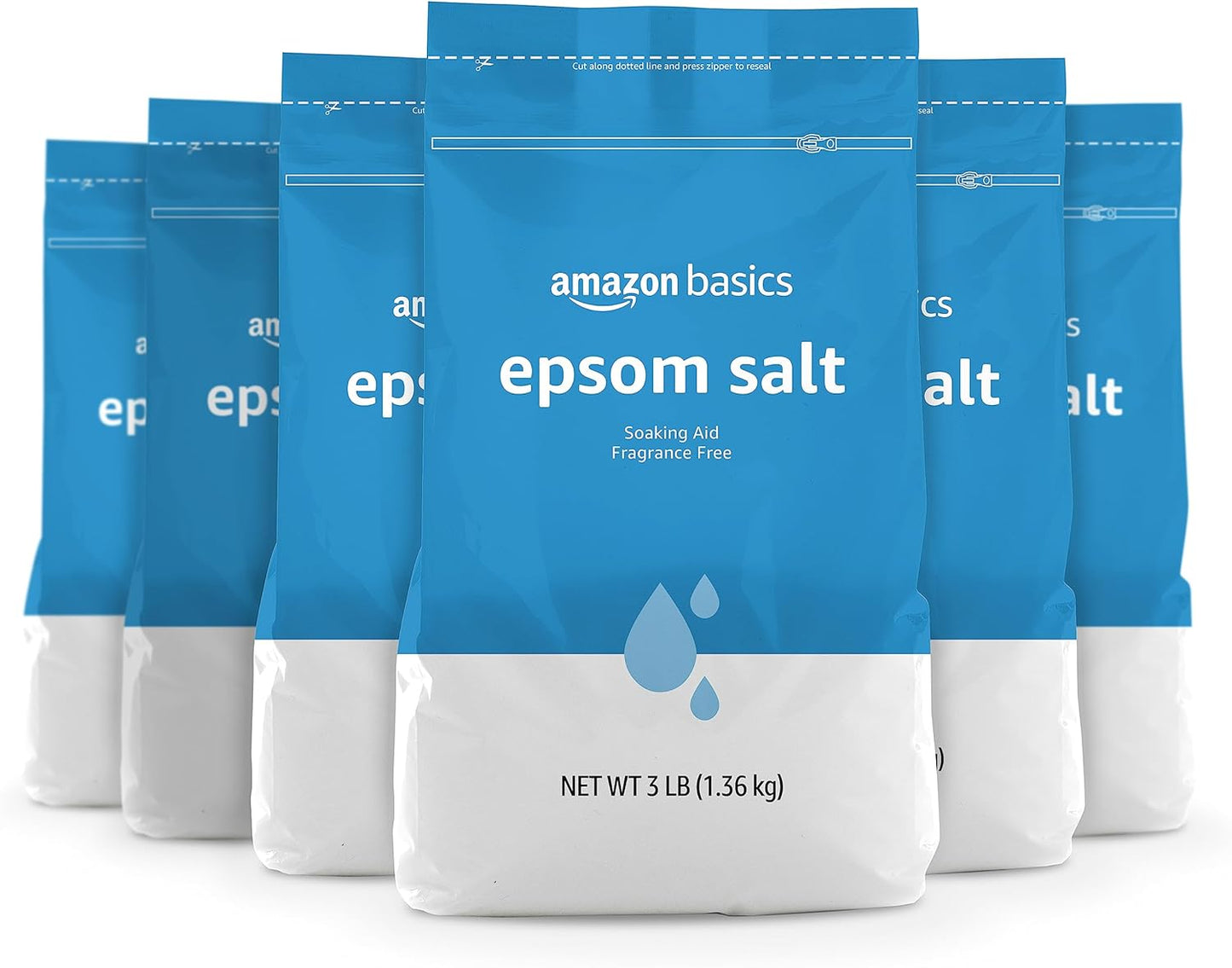Epsom Salt Soak - Unscented Magnesium Sulfate for Muscle Relief | 3 lb Resealable Bag