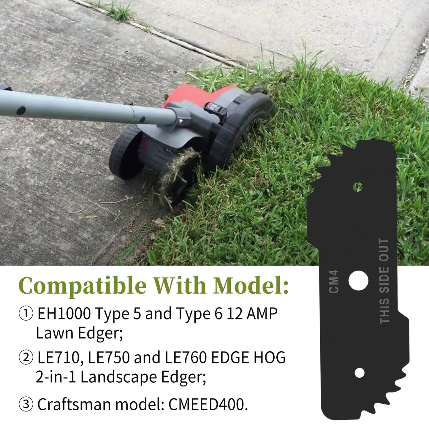 Replacement 243801-02 Edger Blade Compatible with EH1000 Type 5 12 AMP Lawn Edger, 7-3/4" x 2-3/4" Lawn Edger Blade Compatible with LE750 Edge Hog Edger - Replaces 243801-00, 243797-00, 40-519, 2 Pack