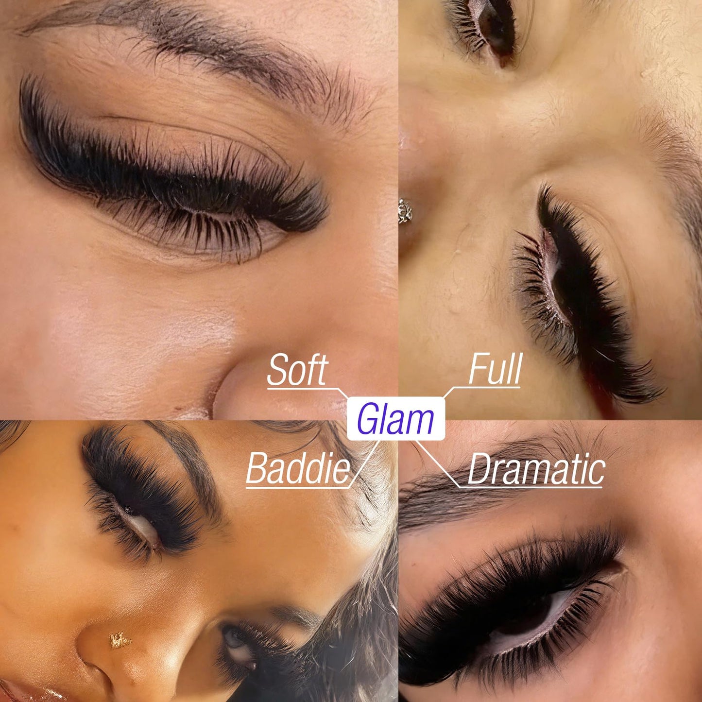 Fluffy Lash Clusters Kit 150D+200D+300D Thick Volume Cluster Eyelash Extensions 12-25mm Dramatic Long Eyelash Clusters Kit Wispy D Curl Cluster Lashes with Bond and Seal Lash Tweezers by Yawamica