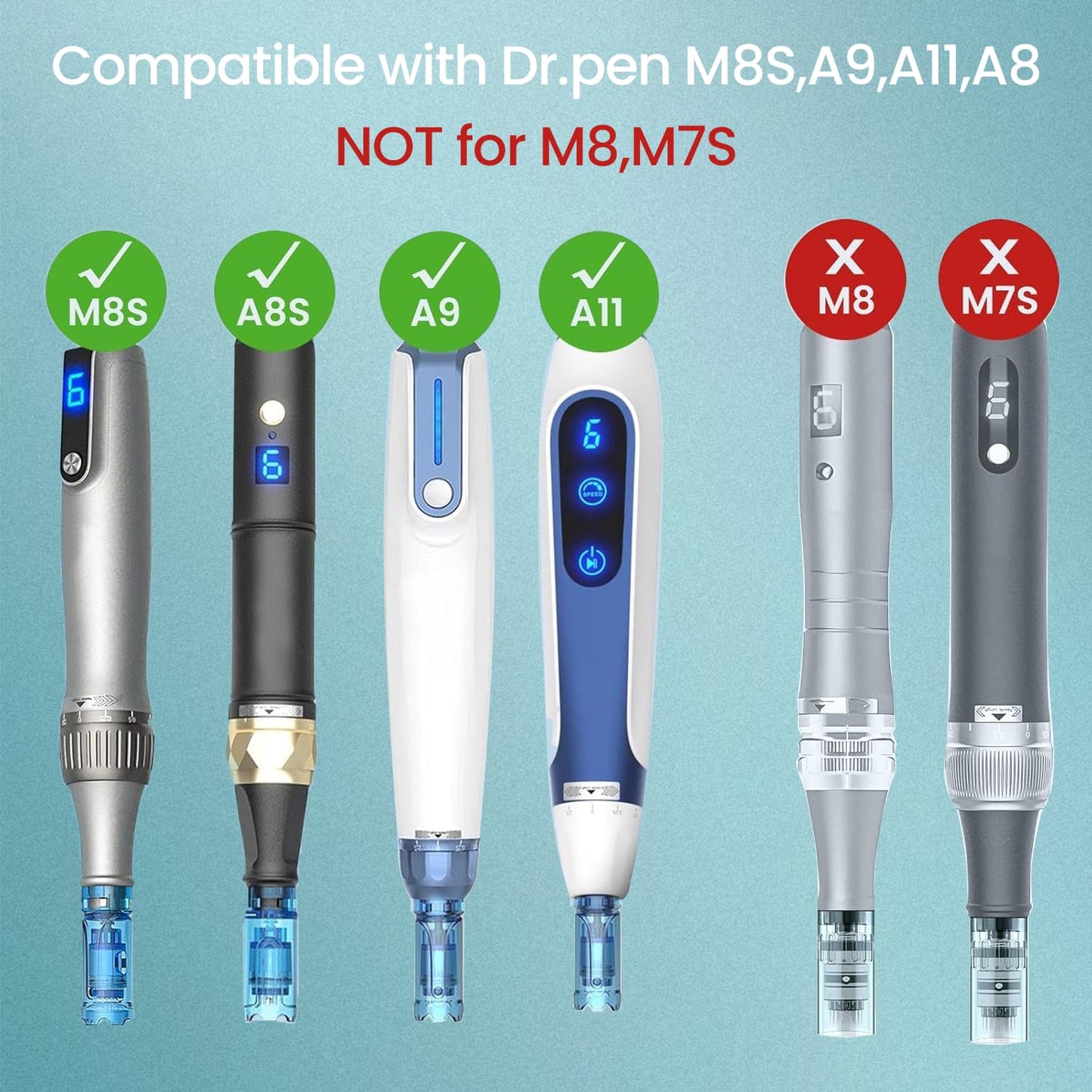 Microneedling Pen Cartridges for Dr Pen M8S, A8, A9, A11, Easy-to-Use 0.25 mm for Home Use (18 Pin, 10PCS)