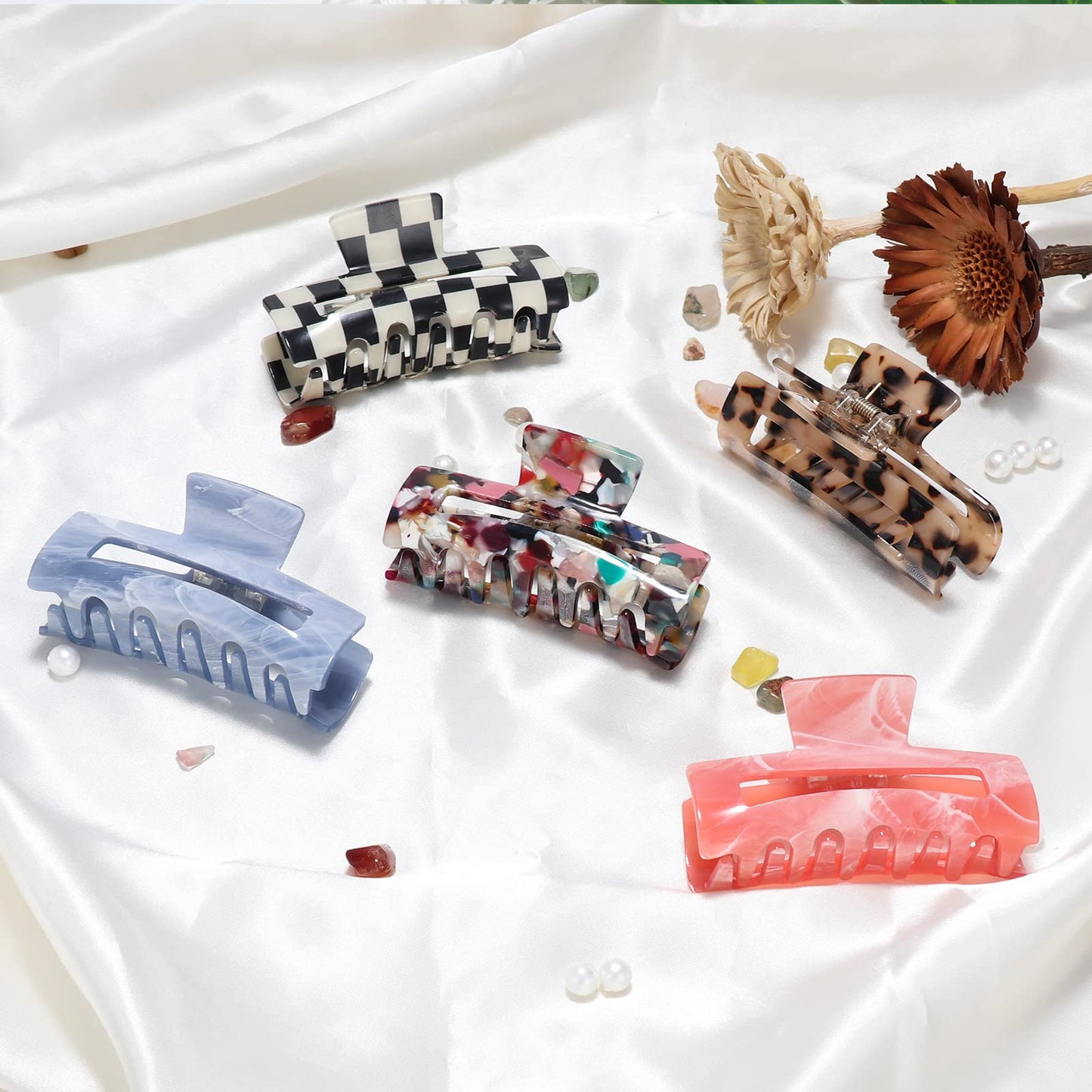 STARSIDE 3-inch Medium Acrylic Butterfly Hair Clips 8-Pack