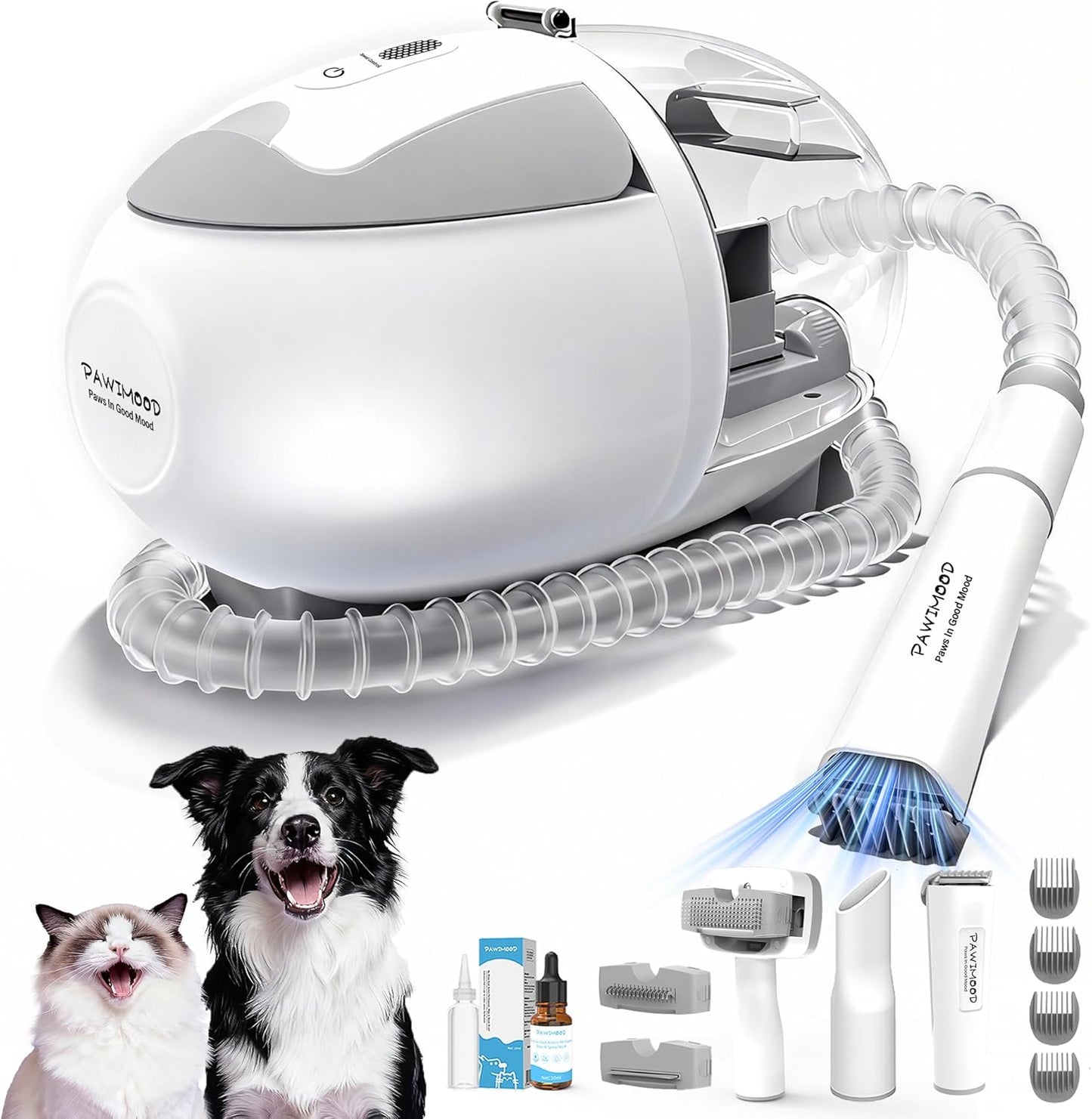 Dog Grooming Vacuum - 6-in-1 Low Noise Pet Grooming Kit with 13000Pa Suction | 2L Dust Cup & Clipper