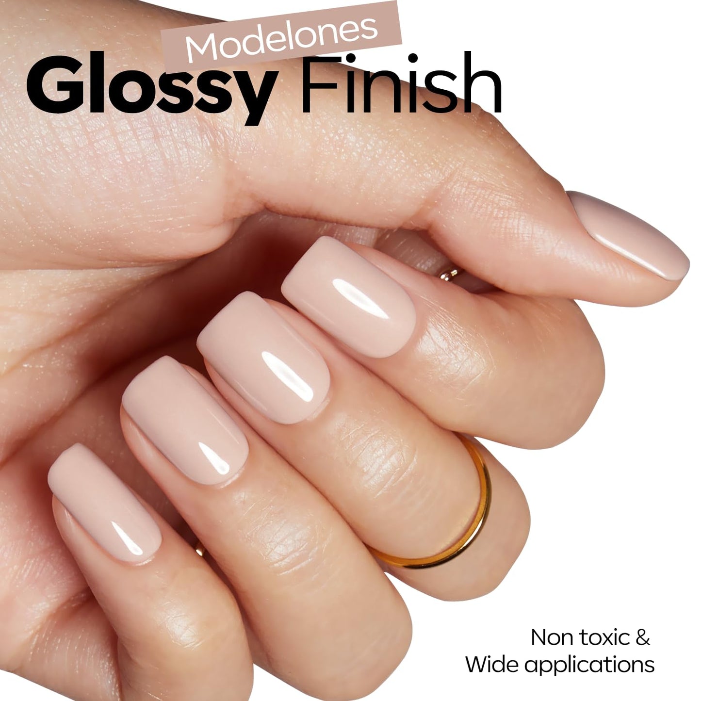 Nude Gel Nail Polish - Light Brown & Ivory Elegant Color | 15 ML Soak Off for Salon Quality Manicure