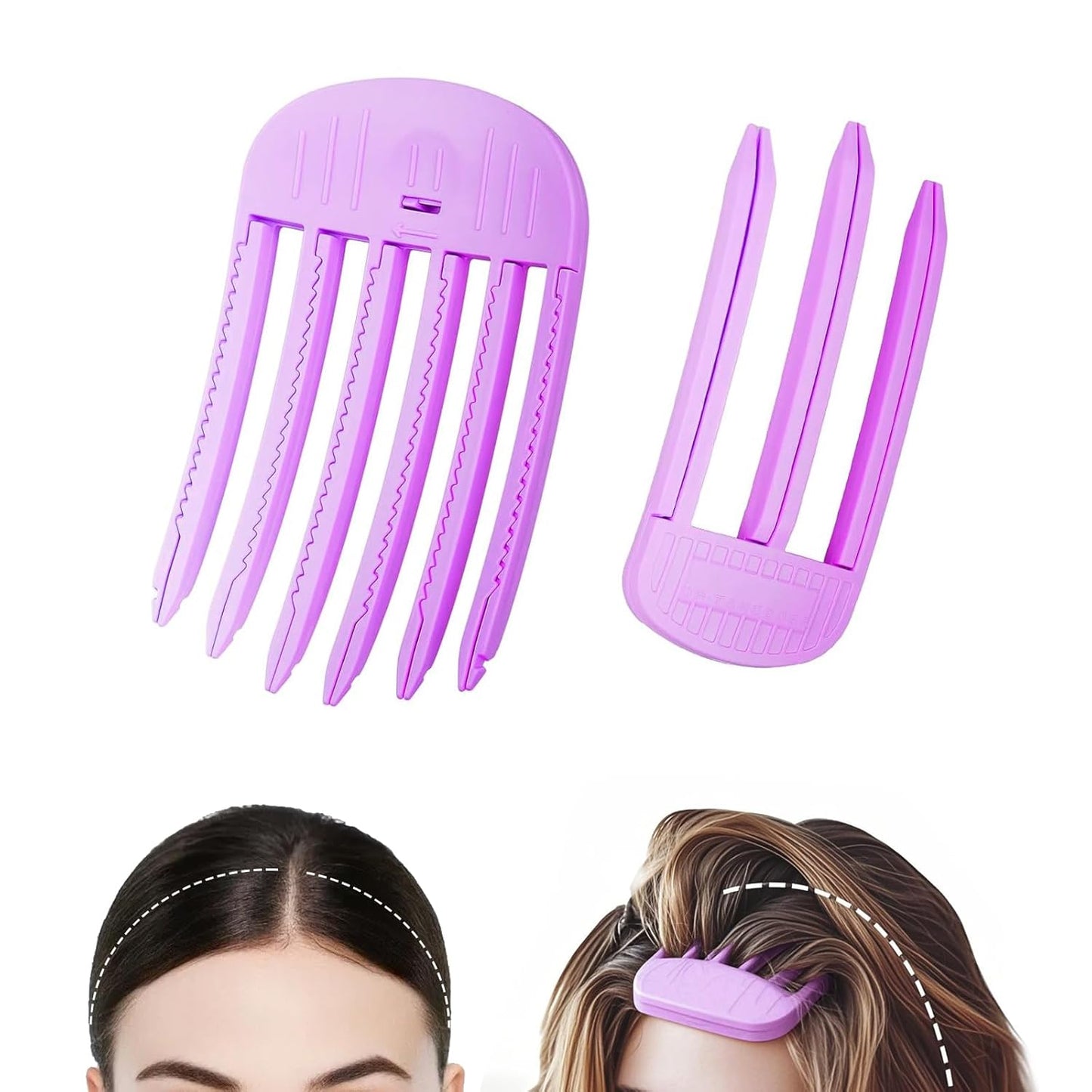 Volumizing Hair Clips for Women - No Crease Root Lifting Tool for Natural Puffy Styles | 2 Pcs, Pink